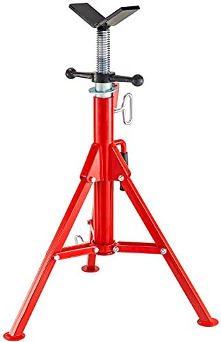 VEVOR Support chandelle à tuyaux 4500 lbs Support de tuyau avec tête en V pour soutenir le tuyau pendant le filetage hauteur réglable jusqu'à 52 pouces / 132cm