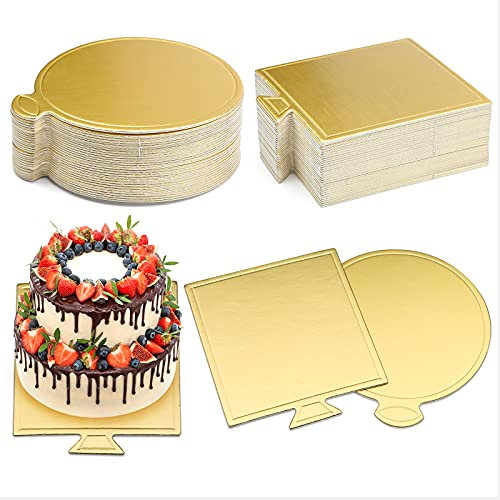 MOSTFUN Lot de 60 Planches à Gâteaux à la Mousse Supports à Gâteaux/Traiteur/Déco Rond en Carton pour Mariage, Anniversaire Fêtes