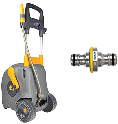 Schlauchwagen Fast Cart mit 40 m Schlauch & Anschlußstücke Doppelkupplung PRO. Zur Verbindung von Zwei Schläuchen, Mehrfarbig,