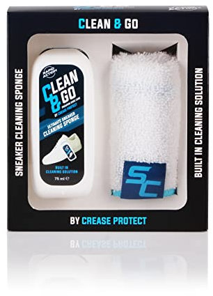 Clean & Go - Premium Sneaker Cleaner & Shoe Cleaning Kit - Remove Dirt & Stains From Sneakers & Boots - Built in Foam Cleaner for Suede, Nubuck, Leather, Canvas & More - Perfect For Trainer Cleaning