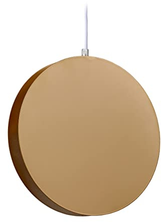Relaxdays Hängelampe Kreis, Metall, runde Pendelleuchte, Ø 28 cm, E27, Hängeleuchte Wohnzimmer, Schlafzimmer, gold, 126 x 28 x 5 cm