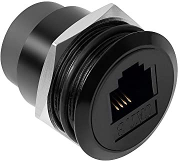 QIANRENON RJ11 Incasso Filettato Fissa Installazione Telefoniche Adattatore Adattatori CAT3 RJ11 6P4C Femmina a Femmina Pannello Montaggio Rotondo Connettore, Collegano linee Telefoniche e Modem
