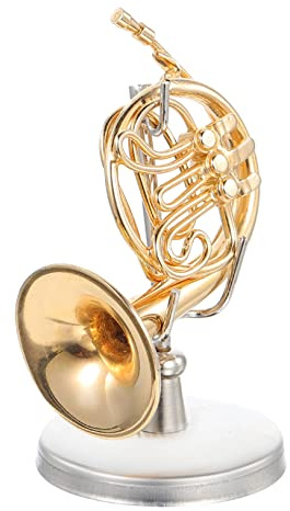 Hoement Kupferhorn Miniatur Ornament Aus Metall Mit Ständer Filigrane Schreibtischdekoration Für Büro Und Zuhause Geschenk Und Sammlerstück