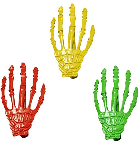 minkissy 3pièces Clips Cheveux Main De Squelette Halloween Barrette Alliage Crâne Accessoires Gothiques Pour Fête Lot