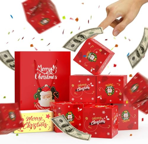 HOIDOKLY Weihnachten Explosion Geschenkbox, Überraschung Geschenkbox, Pop Up Explosion Geschenkbox Überraschung Box Pop Up Explosion Geschenkbox DIY Foto Faltbare Geschenkbox Fotoalbum für