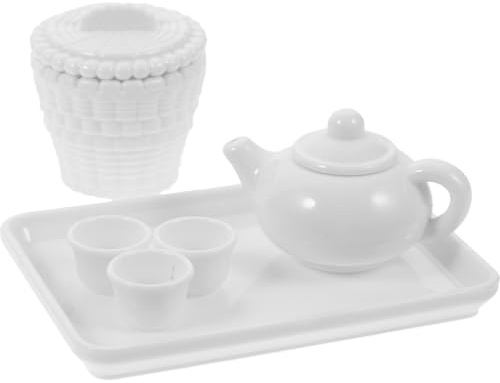 Abaodam Miniature Tea Set for Doll House 1 6 Scale Pretend Play Toy with Teapot and Teacup Micro Scene Accessories for Doll House Decor