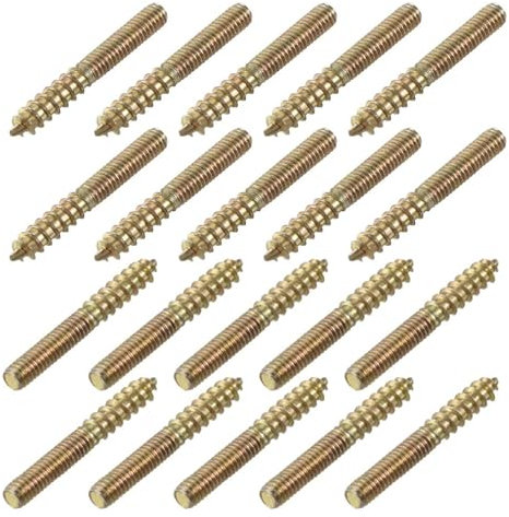 CHATROOM 20 Stück Stockschraube Doppelkopfschraube Selbstschneidende Schraube M4 Gewinde Dual End 25/30 mm Länge for Möbel (Size : M4x30mm, Color : 20pcs)
