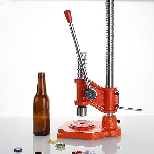 Beer Bottle Capper Tool with Non-Slip Base - Manual Capping Machine for Homebrew Beer and Soft Drinks - Heavy Duty Metal Crimper with Adjustable Handle - Fits 26mm Round Bottle Caps - Easy to Use