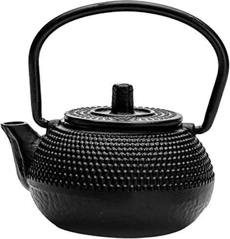 Cabilock Mini Cast Iron Teapot Decorative Vintage Tea Kettle Household Desktop Tea Pet Ornament Black for Home Scene Arrangement