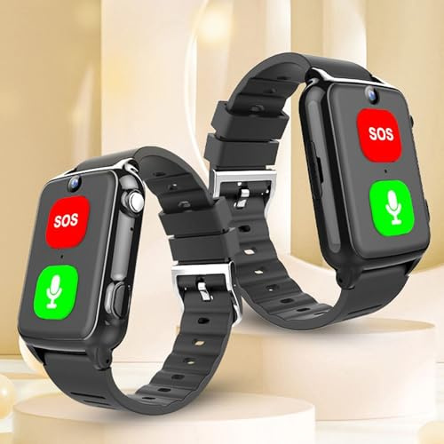 Smart Watch GPS Per Anziani, Orologio Di Posizionamento GPS Con Fotocamera, Videochiamata 4G Impermeabile Con Pulsante Di Emergenza SOS E Funzione Di Test Della Temperatura, Riproduzione Del Tempo Di
