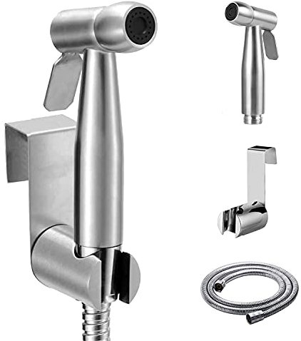 Pulverizador de bidé de mano con gancho para tanque de agua y manguera de ducha de 59 pulgadas para fontanería de agua, inodoro, bidé, pistola pulverizadora de baño