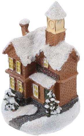 KICHOUSE Weihnachtliches Resin Haus Dekofigur Edition Romantische Tischdekoration Für Innenbereich Geschenk Idee Festliche Atmosphäre