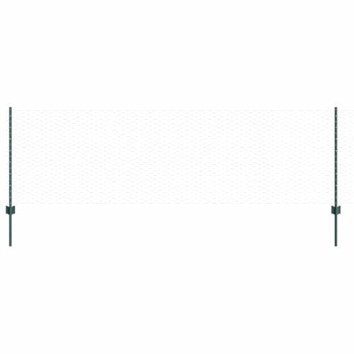 vidaXL Stängsel med stolpe Grön 0,8 x 10 m Stål och PVC, Justerbar utomhusavskiljare, modern trädgårdsgrind, hållbar avdelare, mångsidig privacypartition för bakgårdar