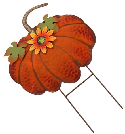 BESTonZON Tarjeta De Calabaza Amarilla De Jardín para Letrero De Jardín De Acción De Gracias Decoración De De Acción De Gracias Césped o Patio