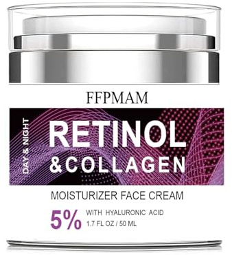 Retinol Cream for Face Anti Aging: Wrinkle Cream for Face Neck with Collagen Hyaluronic Acid - Night Moisturizer for Men Women - Facial Skin Care(1.7FL.Oz)