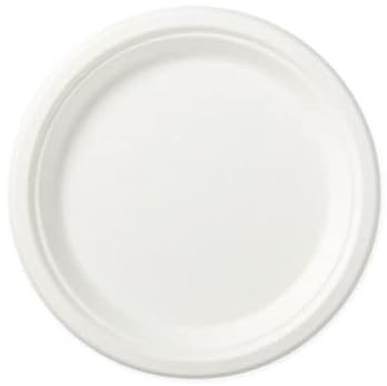 GRADISCO - Set da Tavola ecologici in bagassa USA e Getta - Piatti Rotondi in polpa di cellulosa di Colore Bianco - Piatti da Tavola monouso Resistenti Ideali per la Pizza (200, Ø32)