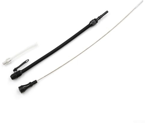 Varilla de medición de aceite de acero inoxidable flexible negra para motores LSX LS1 LS2 LS6 4.8L 5.7L 6.0L 6.2L