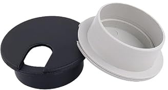 Passacavo per scrivania, Passacavo da tavolo, copriforo for cavi in ​​ABS 35 mm, for, ferramenta for mobili, supporto for in ​​plastica for scrivania del computer(Black,5PCS-35MM)
