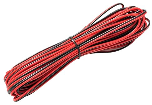 Fil Électrique 22AWG Rouge Noir 10m Câble Extension LED Cuivre Étamé | Pour Ruban Et Lumière, Souple, Isolation PVC, Dix Mètres, Universel, Pratique, Robuste, Électronique, Maison, Atelier