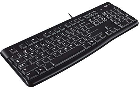 Logitech K120 Tastiera Cablata Business per Windows/Linux, Layout Scandinavo Qwerty, Nero