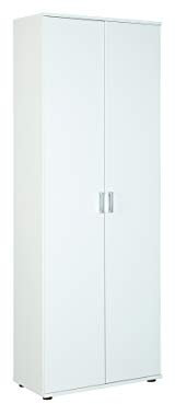 Inter Link - Armoire multi-usages - Armoire de rangement - Armoire multi-usages - 2 portes - Largeur:70cm - Profondeur : 34 cm - Hauteur : 190 cm - incl. 5 étagères - Mélaminé - Arconati - Blanc