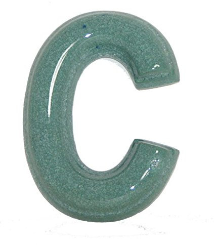 Lettre c - numéro de maison Céramique en grès - Couleur Fougère Brillant Cm8x6h1,5
