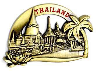 Kühlschrankmagnet mit Städtemotiv, z. B. Venedig, Paris, Rom, Prag, Amsterdam, Barcelona, Dubai, Thailand, aus Metall, tolles Souvenir, schöner Dekoartikel, metall, Messing Thailand