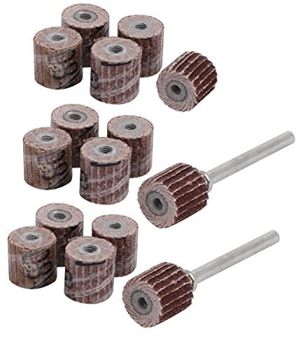 sourcing map 15Stk Fächerschleifer 10mm Dia180 Korn Schleifpapier Klappe Schleifscheibe Schleifkopf