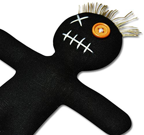 Mojo Doll black - Voodoo Puppe mit Nadel und Ritual-Anleitung