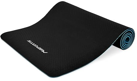 MSPORTS Gymnastikmatte, Yogamatte Premium inkl. Übungsposter 183 x 61 x 0,8 cm extrem rutschfest | Hautfreundliche - Phthalatfreie Fitnessmatte in verschiedenen Farben