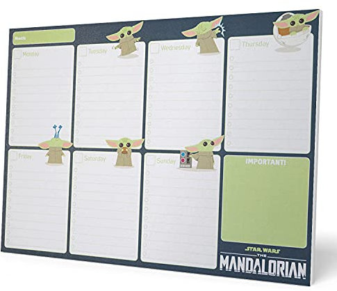 Planificador semanal A4 Star Wars The Mandalorian - Weekly planner : Planner Sin Fecha - Organizador semanal escritorio [54 págs. con Alto Gramaje]