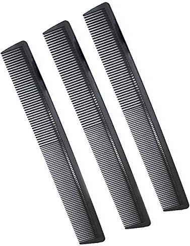 3 Pack Carbon Fiber Cutting Comb - Professional 8.15' Styling Comb for All Hair Types, Fine and Wide Tooth