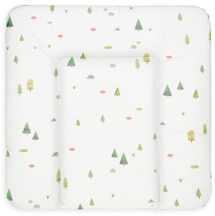 BONKY® Wickelauflage 75x72 cm - weiche Wickelunterlage - Baby Wickeltischauflage - Wasserdischt - Abwaschbar - Made in EU - 100% Oeko TEX - Wald
