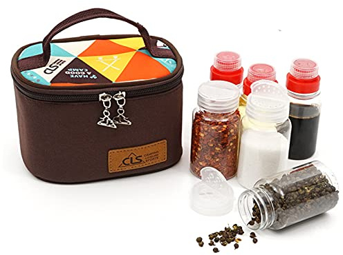 MKNZOME Outdoor Seasoning Gewürzbehälter Portable kleiner Salzstreuer BBQ Gewürzflasche Set Transparent Gewürzdosen Salz Zucker Pfeffer Flasche Set Seasoning Pot Grillgeräte Spice Flaschen für Camping