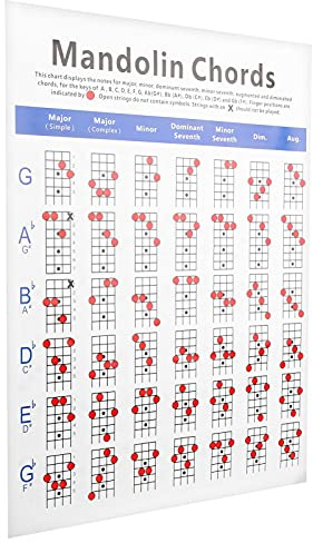 Mandoline Akkorde, Musikinstrumente Zubehör Coated Mandoline Griffbrett Chart Mandoline Akkordnoten Praktisch für Anfänger