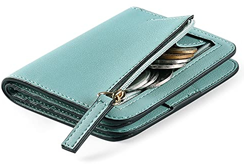 GAEKEAO Damen Geldbeutel klein mit RFID-Schutz, Mini Kurzer Geldbeutel Frauen Leder mit Zipper Brieftasche, Weich Bequem Süß Münzfach Portemonnaie