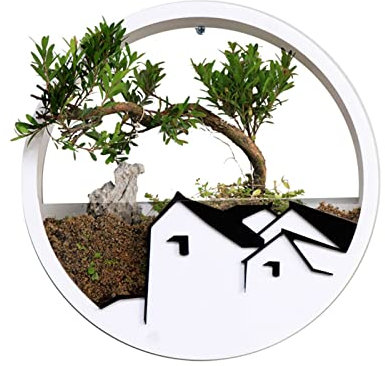 TOMYEUS Blumenampel Acryl Pflanzgefäße Wand Hängende Pflanzgefäße Runde Glas Pflanztöpfe Bauernhaus Wandvase Rustikale Wand Hängen Pflanzer Blumenhalter Hängepflanztöpfe