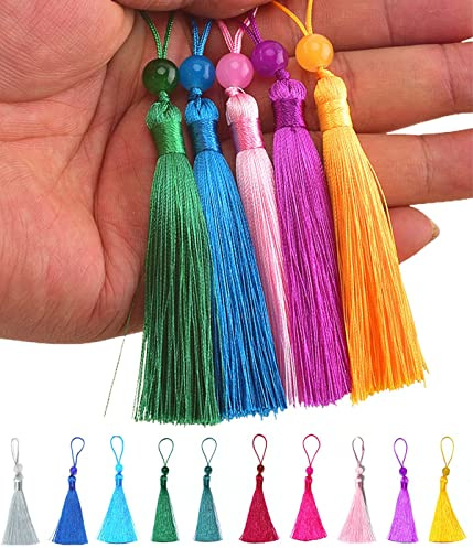 20pcs Mini Quasten Anhänge - Weiche Bunte Quasten in 10 Farben für Schmuckherstellung, Souvenir, Lesezeichen, DIY Handwerk Zubehör