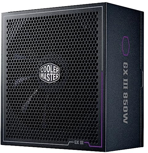 Cooler Master GX III Gold 850 Netzteil – 850 Watt PC-Netzteil, 80 PLUS Gold, Cybenetics Platinum, ATX 3.0-Unterstützung, hohe Temperaturschwelle, 135 mm HDB-Lüfter, Null-RPM-Modus, vollständig modular