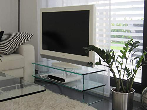 Paul Snajdar Glas TV Lowboard Konsole ZAPPING 110 cm 1 Fach Möbel aus Klarglas
