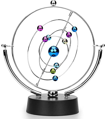LEWITORS Milchstraße Elektrisch Schaukel Ball, Magnetisch Schreibtisch himmlischen Körper Kinetische Kunst Asteroid Elektrischnisches Perpetuum Mobile Schreibtischspielzeug Heim Dekoration