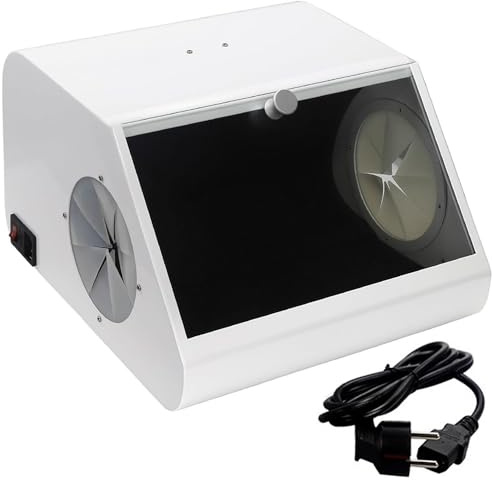 Dental Lab Dust Box with LED Sandblasting Dust Collector, Vacuum Dust Extractor Equipped with Filter Device, Lab Dust Suction System, Prevent Dust from Spreading, for Jewelry, Jade, Stone Carving
