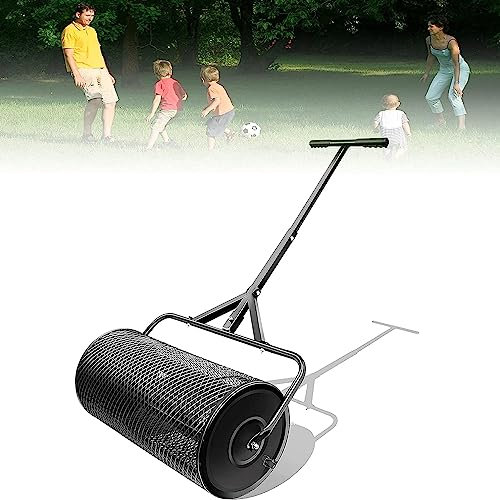 OSBELE Esparcidor de abono, esparcidores de estiércol de 27 x 12,5 Pulgadas para esparcidor de césped y jardín, Mango Largo Ajustable, turba, Musgo, césped, Fertilizante, esparcidor de abono para j