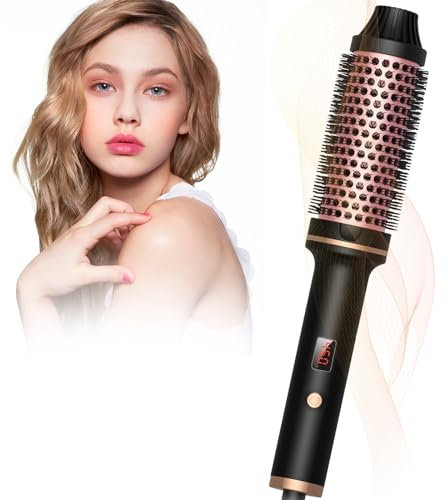 Thermal Brush Spazzola Termica Arricciante,5 Temperature Regolabile,Spa zzola Arricciante Ionica da 38mm Riscaldata per Creare Volume e Ricci,Spazzola per Rotonda Capelli Calda,Non un asciugacapelli