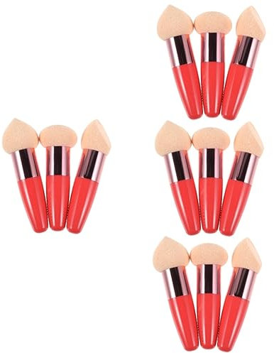 Healeved 12pièces Éponges De Maquillage Portable Accessoires Cosmétiques Outils De Avec Poignée Ergonomique Pour Application Naturelle Maquillage