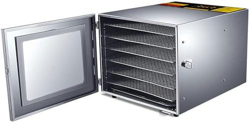 Máquina deshidratadora de Alimentos, deshidratador eléctrico para Carne Seca, Frutas, Verduras, Carne, golosinas para Perros, deshidratador de 6 bandejas con Temporizador Digital y