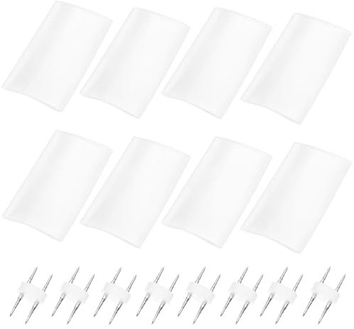 LT Easiyl 8 paia di tubi luminosi a 2 fili, accessori per l'installazione con tubo termoretraibile, connettori RGB a 2 poli, per catene luminose con diametro di 13 mm