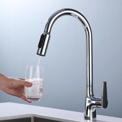 Herausziehbar Wasserhahn Küche Mischbatterie Küche 3 Wege Reinwasser Heißes Und Kaltes Wasser Spültischarmatur Küche Drehbar Messing Einhebelmischer Armatur Küchenspüle
