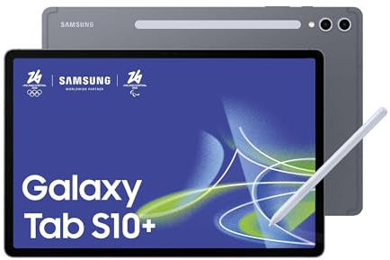 SAMSUNG Galaxy Tab S10+, Tablet AI, Display 12.4 Dynamic AMOLED 2X, Wi-Fi, RAM 12GB, 256GB, 10.090 mAh, Android 14, IP68, Gray, [Versione italiana] 2024, Caricabatterie 45W
