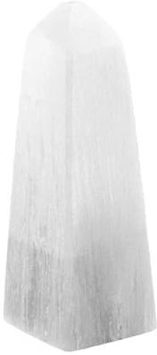 NKlaus Selenita Obelisco Torre 10 x 3,5 cm – Piedra energética para purificación y meditación, decoración espiritual, curación de chakras, piedra protectora y cristal Feng Shui